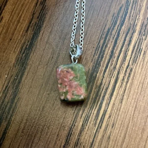 Genuine Unakite Stone Pendant and Necklace J4 - Picture 7 of 8